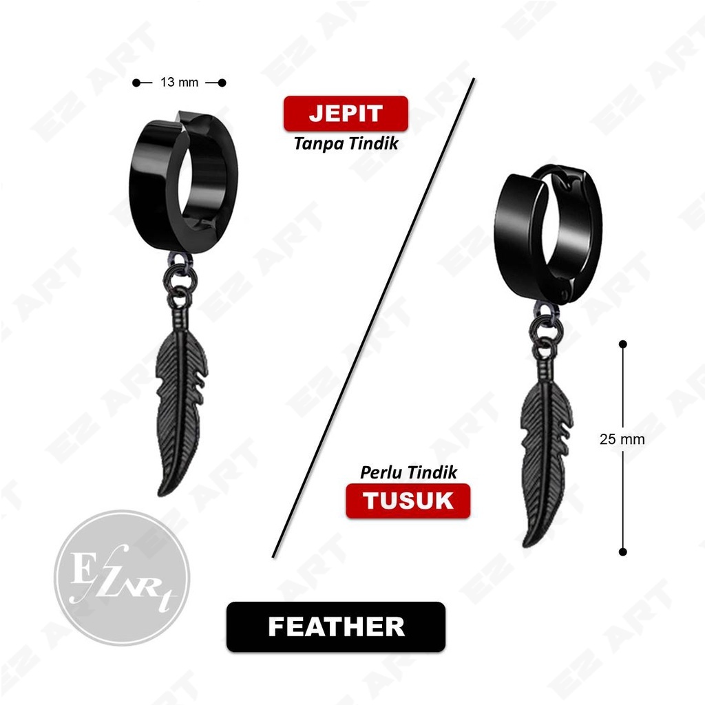 [BLACK EDITION] 1Pc ANTING JEPIT TUSUK NON TINDIK KPOP BTS BANGTAN PRIA WANITA STAINLESS STEEL