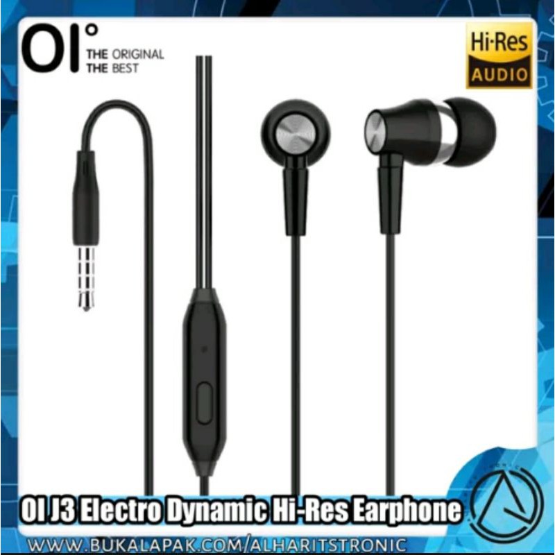 Earphone OI J3 Electro Dynamic In-Ear Earphone Hi-Res HiFi Sound Quality Earbuds