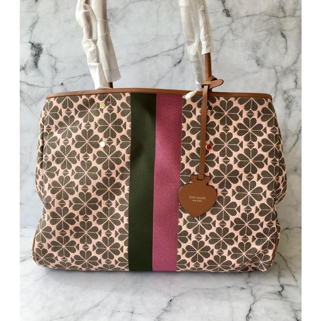 Tas Kate Spade Flower Jacquard Large Tote New Original