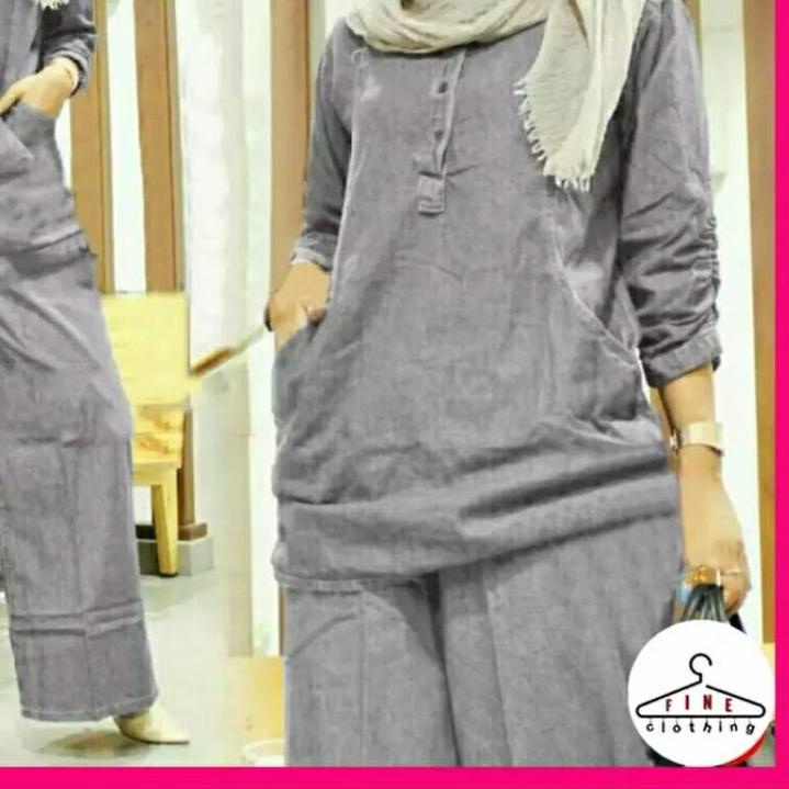 FC SETELAN TIARA Setelan Muslim Wanita Dewasa Jumbo Pakaian Gamis Hijab Kekinian Set Celana dan Baju