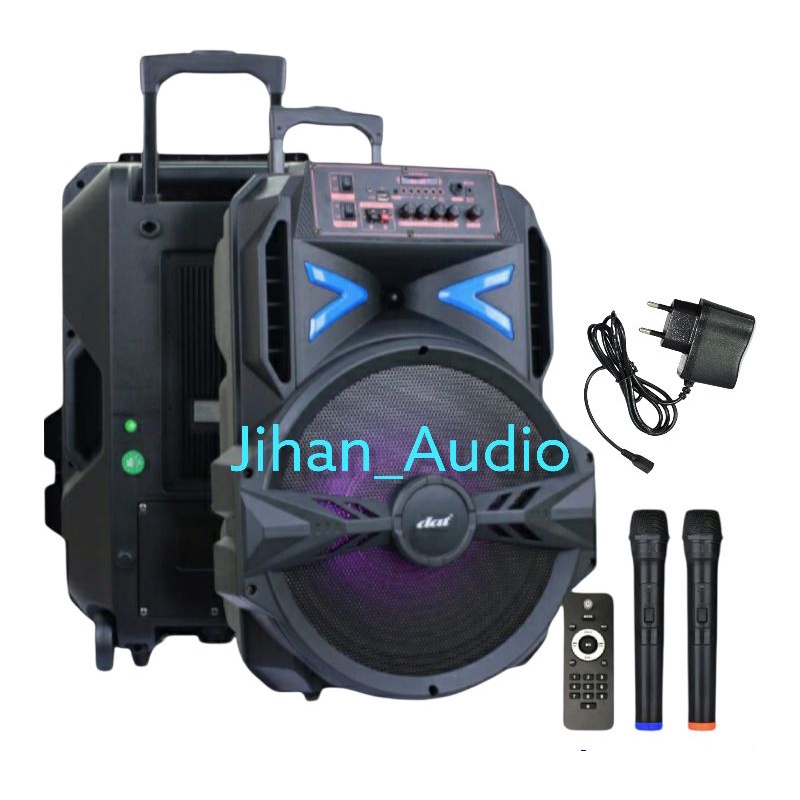 Salon Aktif Bluetooth 12 Inch DAT DT 1216 Speaker Karaoke Free 2Mic Wireless Speaker Portable