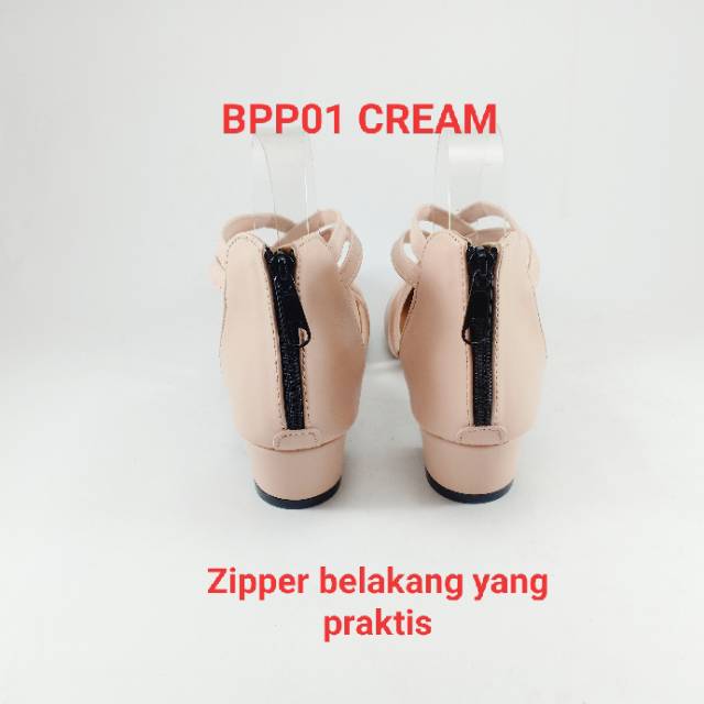 EMYE BPP01 - Sepatu Heels Gladiator Mewah Double Cross Hak Chunky Wanita Terbaru