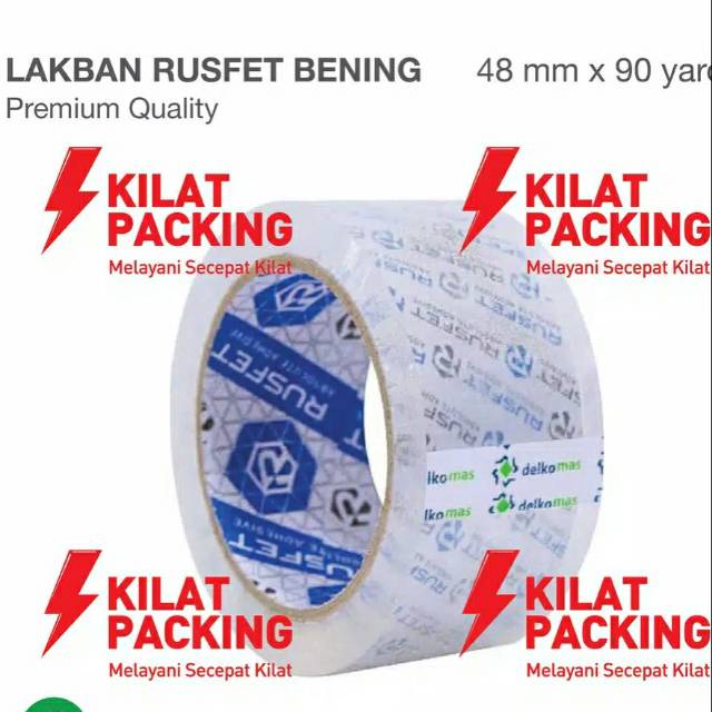 Lakban bening 90 year 48mm x 2 inc rusfet bening