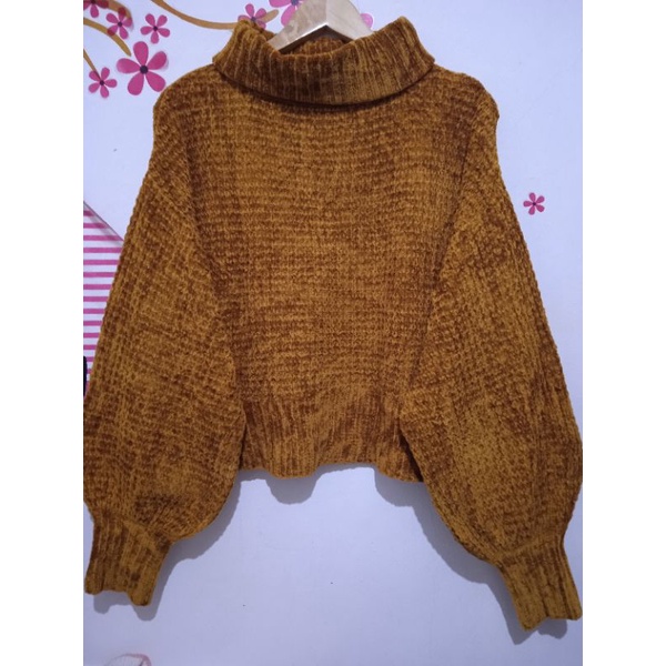 Rajut Velvet Lengan Balon