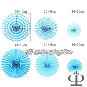 

Paperfan SET BLUE 6PCS / Paper Fan Kipas Kertas Tema BIRU