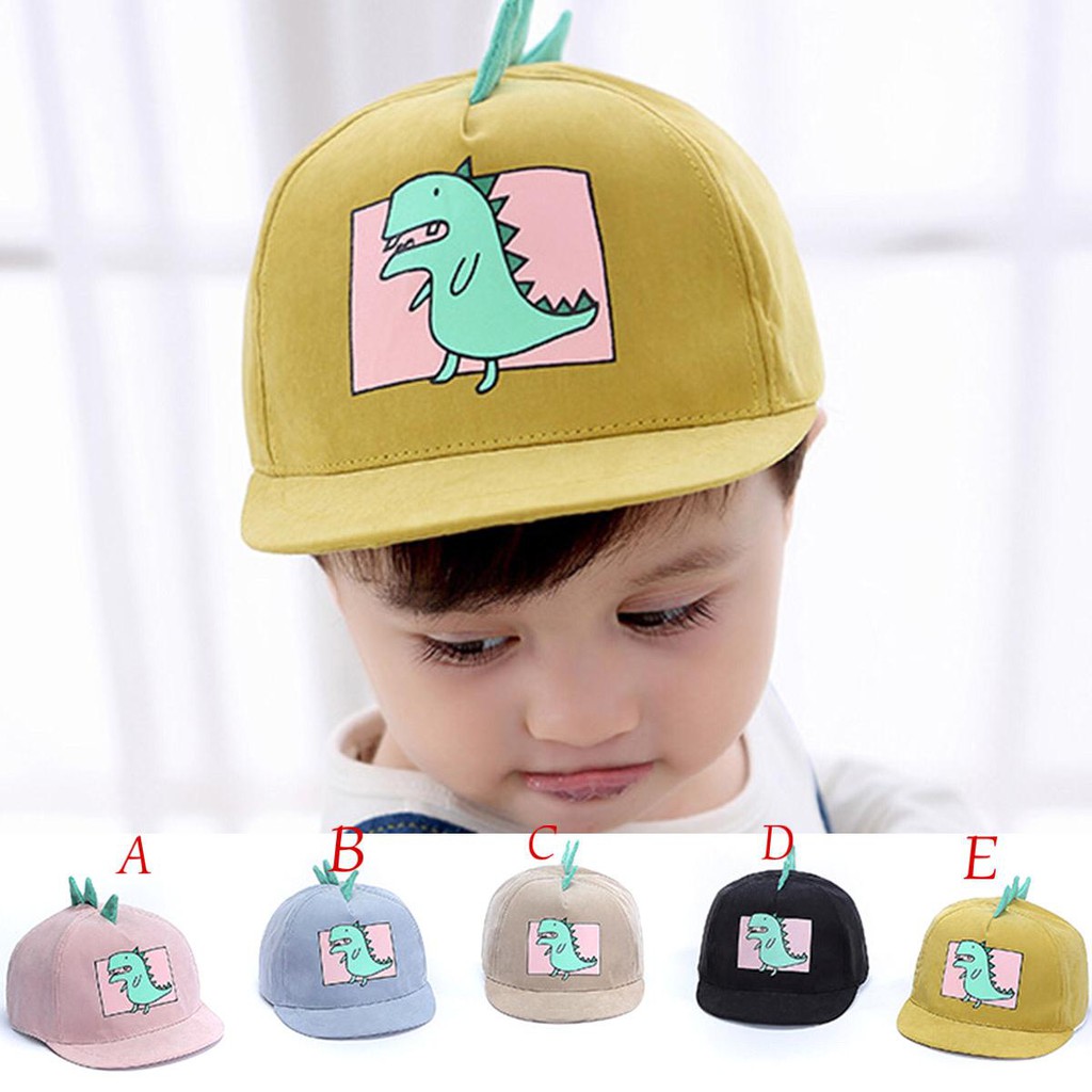 Bisa COD Real Pict Topi Baseball Anak Laki-laki / Perempuan Gambar Dinosaurus Import HT06