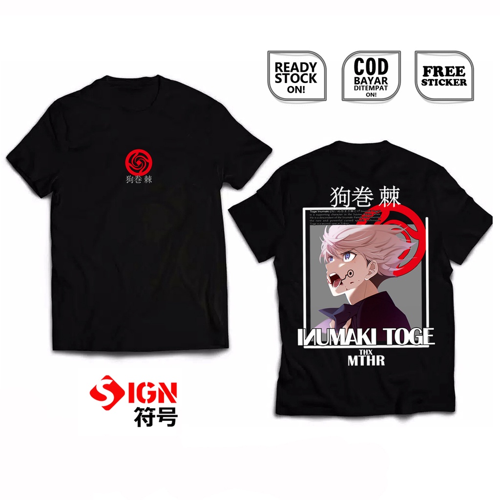 KAOS INUMAKI TOGE JUJUTSU KAISEN ANIME MANGA BAJU JEPANG JAPAN CULTURE COSPLAY JEJEPANGAN SATORU SC