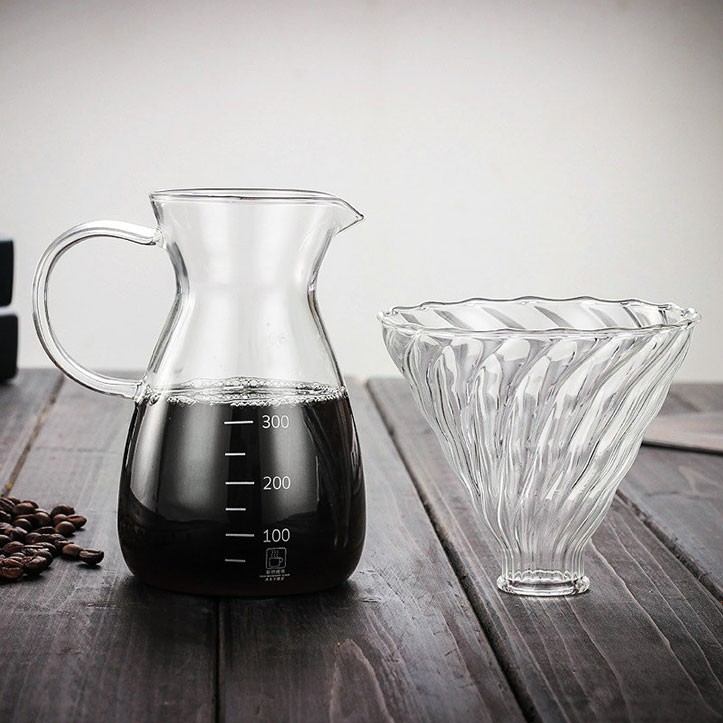 Coffee Maker Pot Teapot Kettle Teko Kopi Barista Glass 400ml -ANDIPLA  FT673 - Gelas kopi espresso