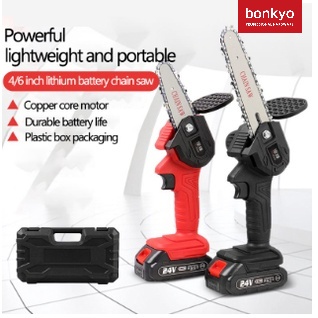 Bonkyo Chainsaw Gergaji Rantai 68vf Gergaji Elektrik Mini Portable Genggam Lithium Charger Gergaji Listrik Rantai