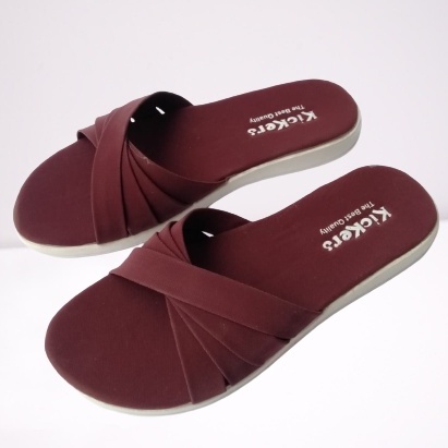 Sandal wanita kickers teplek asli original sendal flat pesta kondangan slip on distro slide terbaru 
