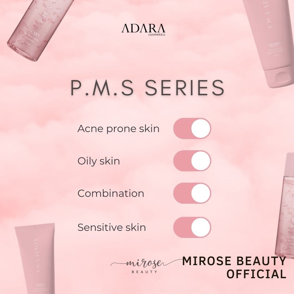 ADARA P.M.S PMS Series Ceramide Pudding Moisturizer // Stay Clear Enzyme Wash // Clarifying Toner