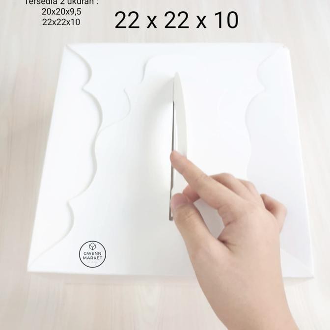 

Murah Dus Kue White Polos Premium Handle Kotak Kue Cake Box Kue Cake 22 Cm