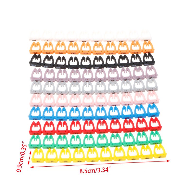 Cre 100pcs / Set Label Penanda Kabel Jaringan Rj45 Rj11 Rj12 Warna-Warni