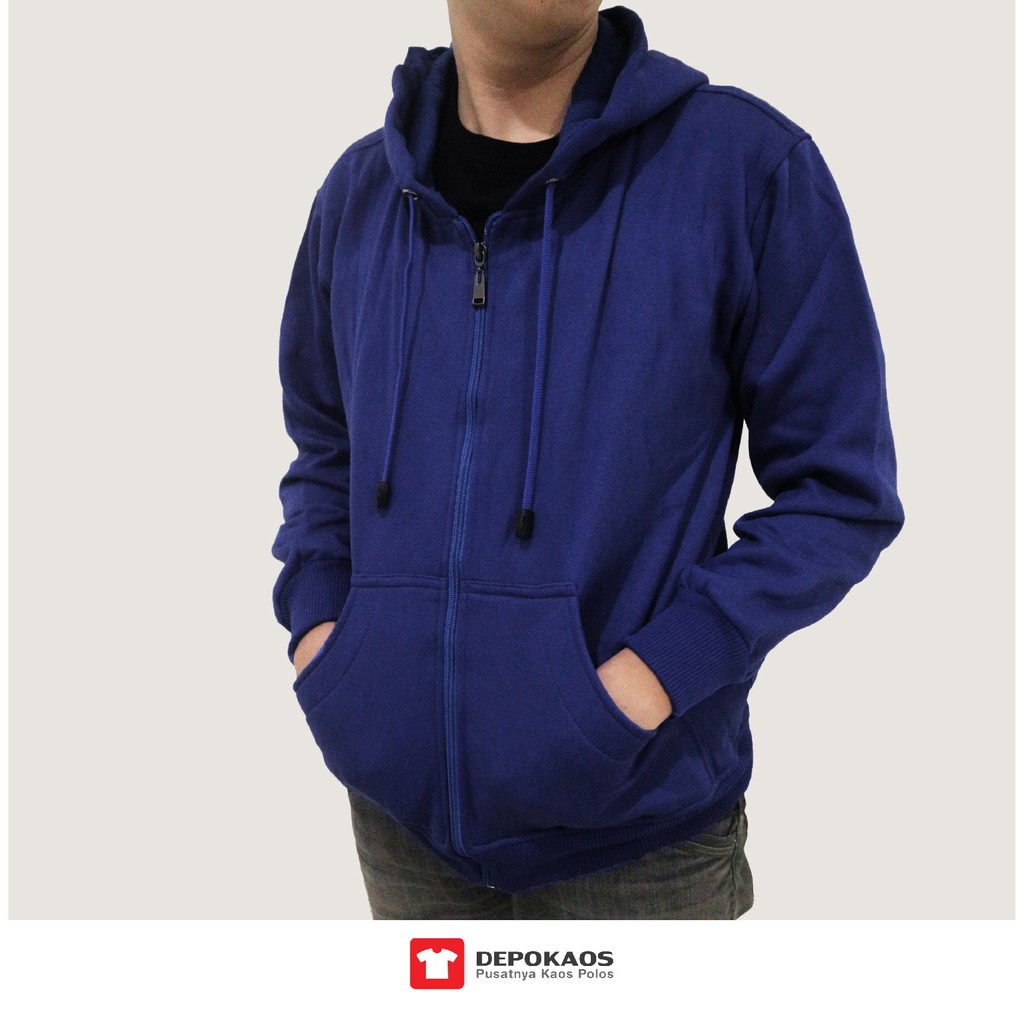 HOODIE ZIPPER  BIRU NAVY  - KATUN FLEECE CVC