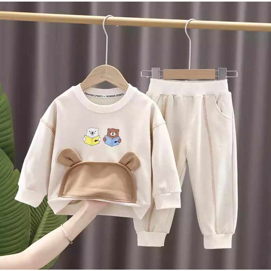 PROMO-SETELAN SWEATER ANAK LAKI LAKI PEREMPUAN UMUR 1-5 TAHUN SETELAB SWEATER PANDA BOOK BAJU PAKAIAN ANAK MUSIM DINGIN TERBARU