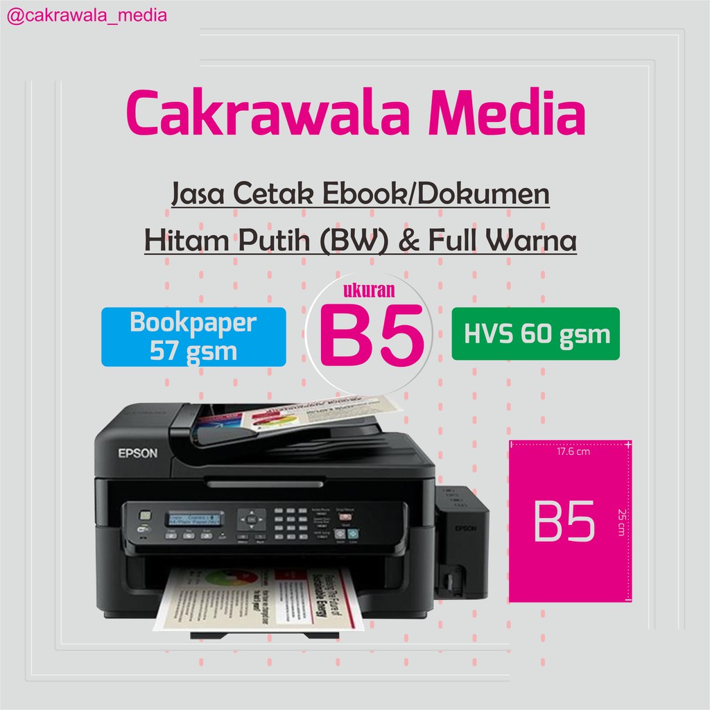 

Jasa Cetak Bahan HVS/Bookpaper Ukuran B5