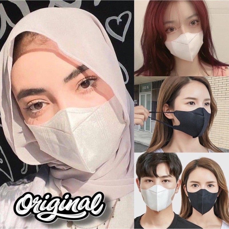 Masker Duckbill 3ply Hitam putih