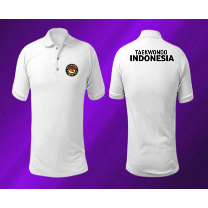 KAOS POLO BERKERAH TAEKWONDO LOGO DEPAN BELAKANG TAEKWONDO INDONESIA BAJU POLO