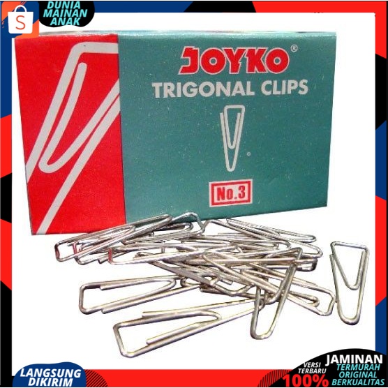 JOYKO TRIGONAL CLIP NO 3 PAPER CLIP KLIP KERTAS PENJEPIT KERTAS 1 BOX