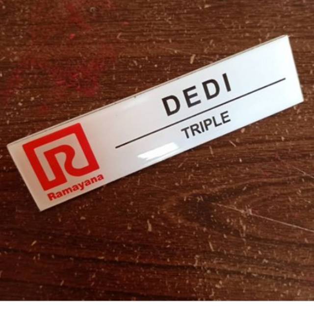 

Nametag akrilik peniti resin bening