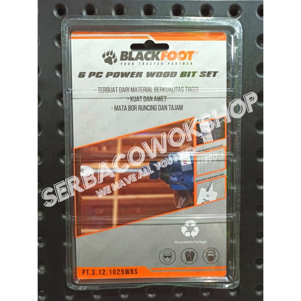 Blackfoot Mata Bor Kipas Mata Bor Pelubang Kayu 6 Pcs Termurah Berkualitas