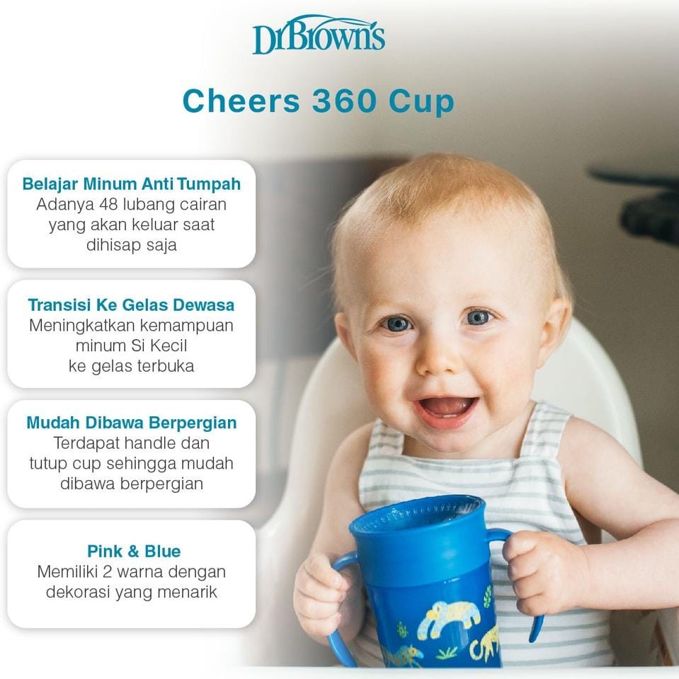 Dr. Brown's Smooth Wall Cheers 200ml - Botol Minum Anak