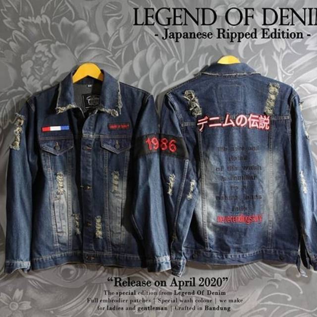 Jaket jeans ripped legend of denim