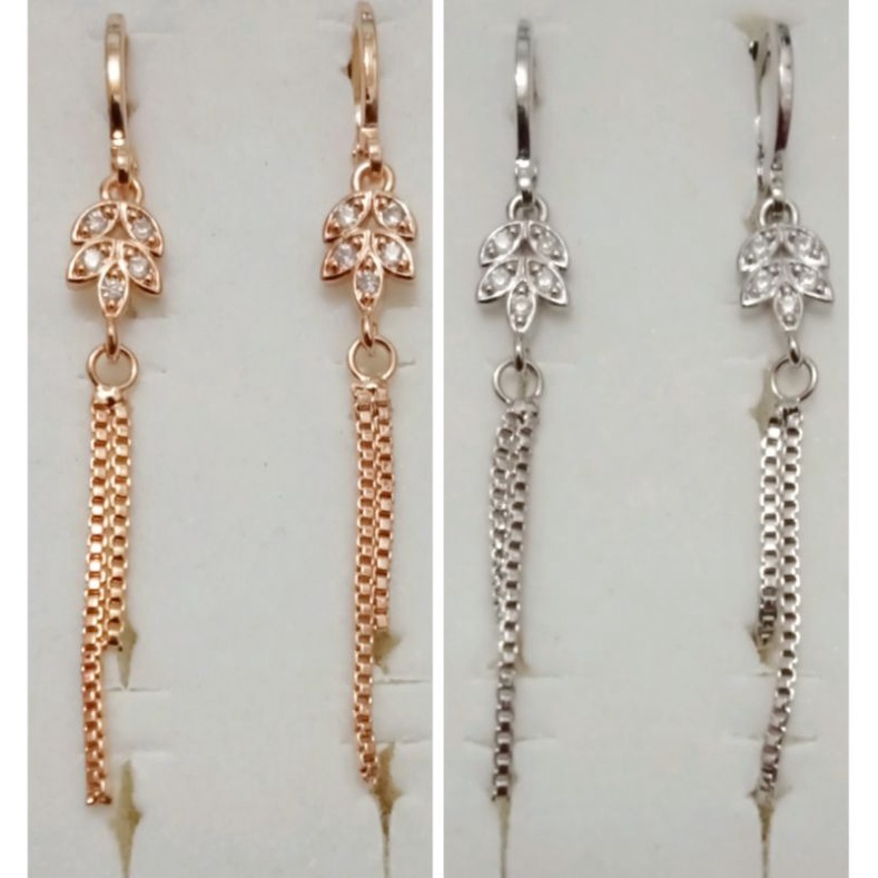 NAC73. Anting xuping wanita lapis emas dgn mata zircon