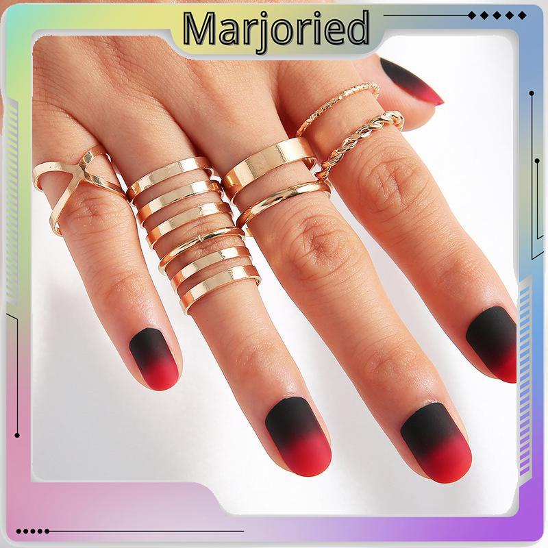 8 Pcs/set Retro Multi-Lapisan Pembukaan Cross Cincin Wanita Fashion Perhiasan Hadiah-MJD-MJD