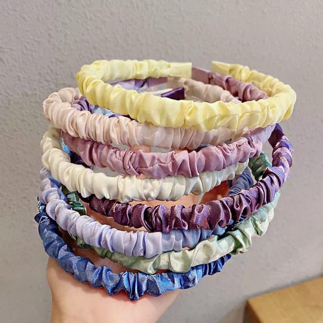 Bando Scrunchies H301 Headband Korea Pastel Sifon Bando Korea Kerut Bandana ACC