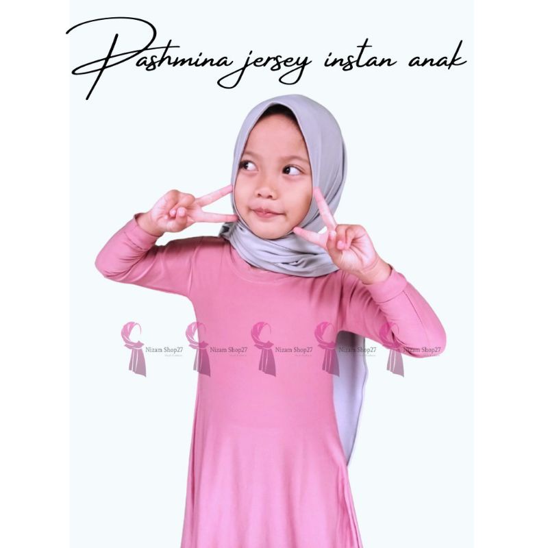 Pashmina Instan Anak 1-5 Tahun Jersy Adem Strech Jilbab Pasmina Instan Anak