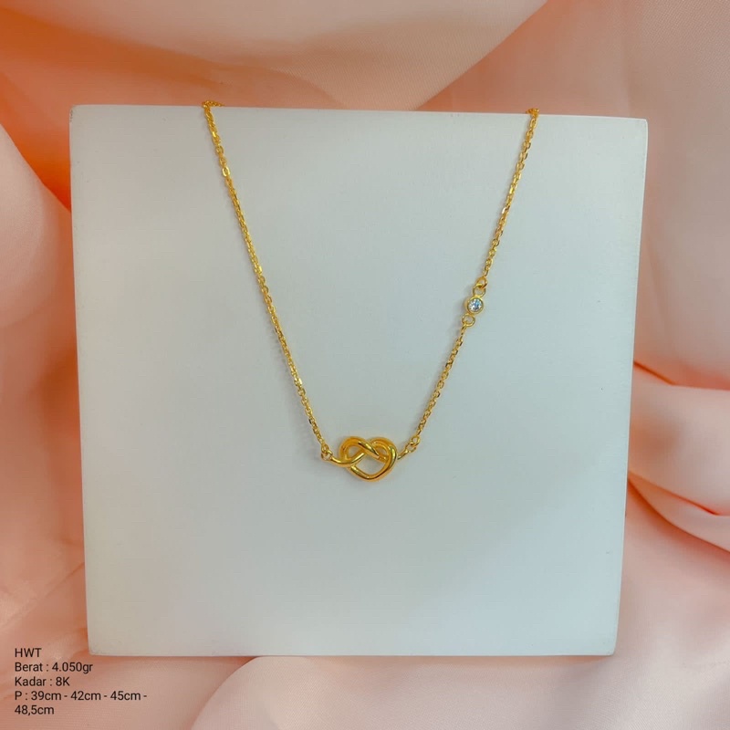 Perhiasan Kalung Emas Love Korean Style Panjang / Pendek UBS 8k / 375