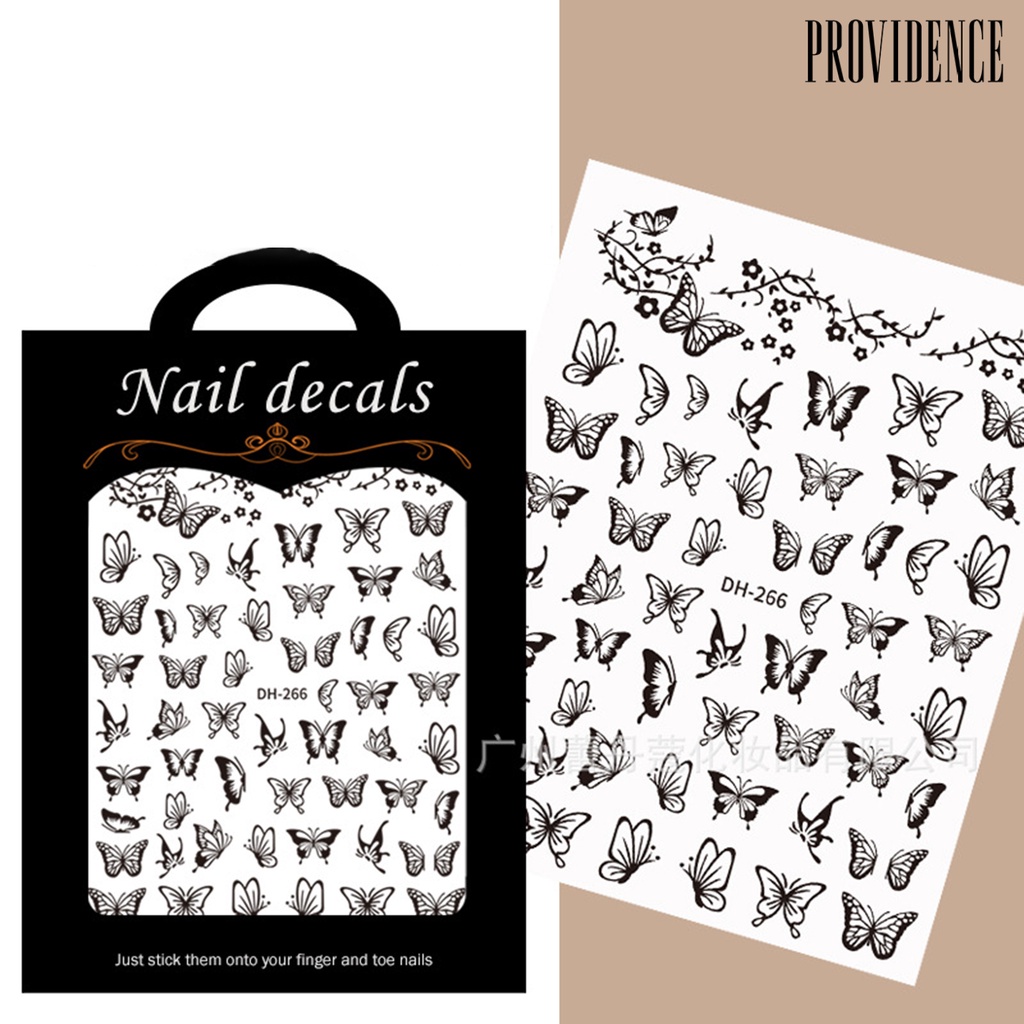 Providence Manicure Decal Delicate Exquisite Glue-free Hollow Butterfly Nail Art Transfer Sticker for Women