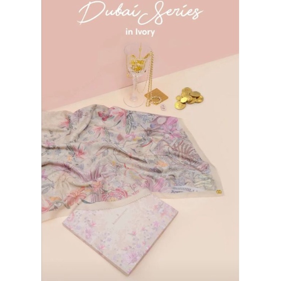 Buttonscarves Dubai Series Ivory