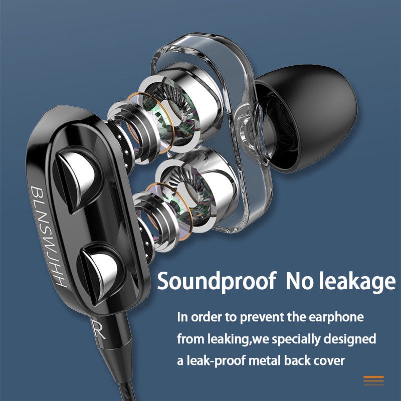 4D Headphone In-Ear Transparan Earphone Kabel Subwoofer Speaker Ganda Headset Olahraga Stereo Penjualan Panas Mode