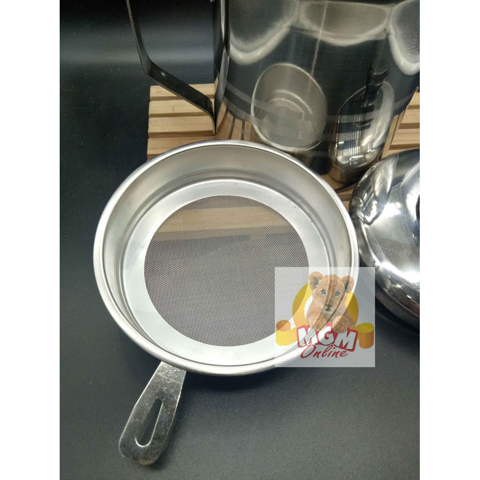 Tempat saringan Minyak Jelantah TEBAL / Oilpot Stainless 12CM