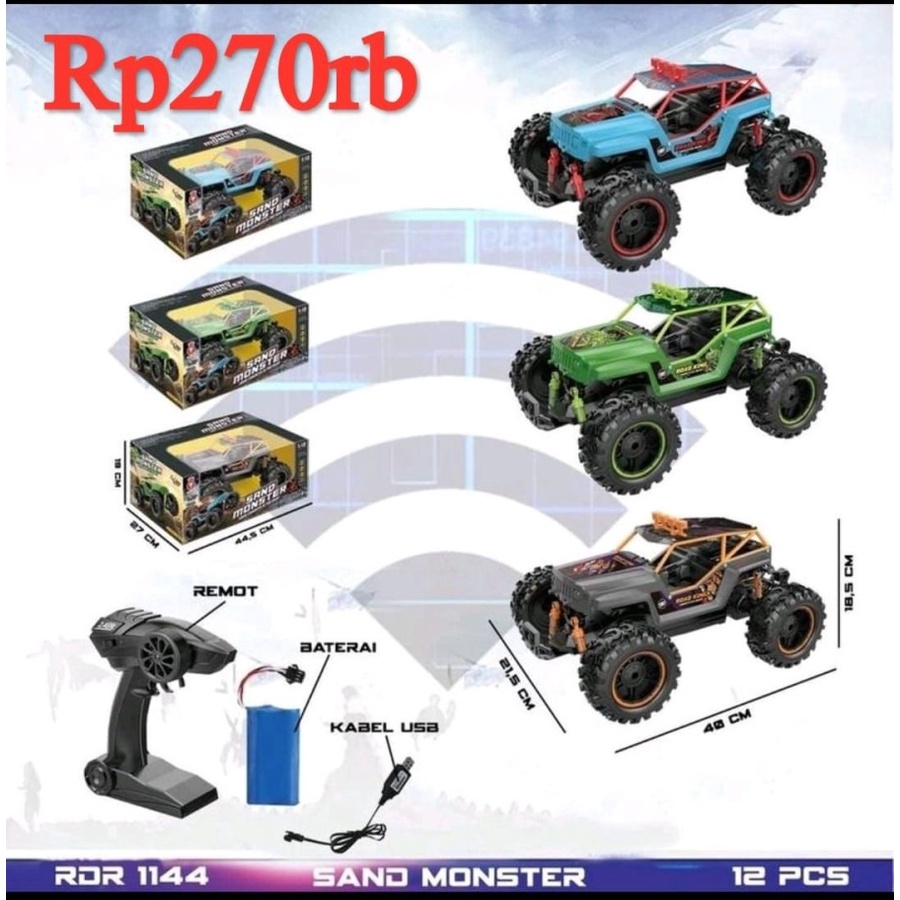 Mainan Mobil RC Remote Control Sand Monster Jeep Off Road