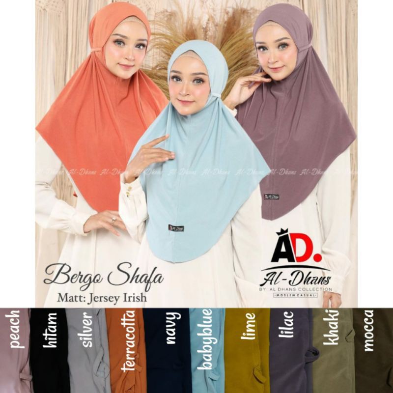 HIJAB INSTAN ALDANS BERGO SHAFA PREMIUM ORI JILBAB INSTAN BERGO SHAFA ALDHANS