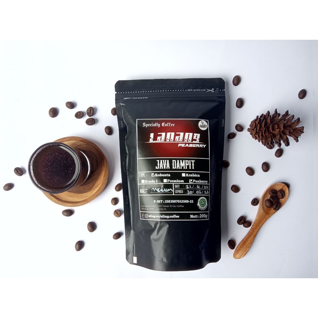 

Eling Coffee Robusta Jantan/kopi lanang malang dampit 200g Biji kopi dan Kopi Bubuk