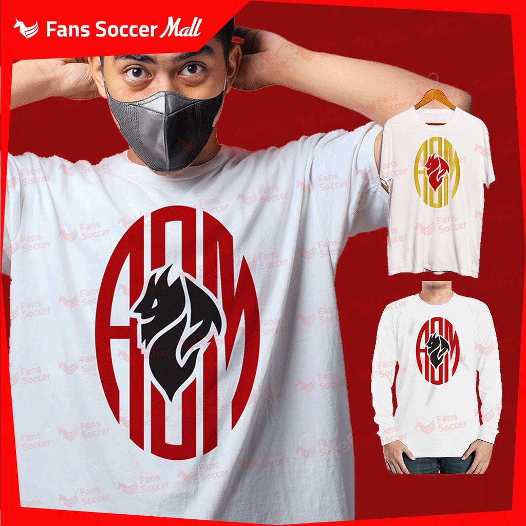 FANS SOCCER T-Shirt AC Milan DIAVOLO ACM Putih 100% Cotton / Baju Kaos Milanisti / Kaos AC Milan Len