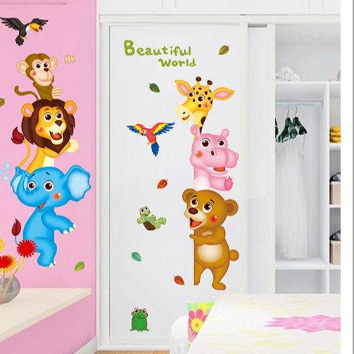 RELIZA WALL STICKER ANIMAL HEWAN ANAK KIDS ZOO LION STIKER DINDING XL8207