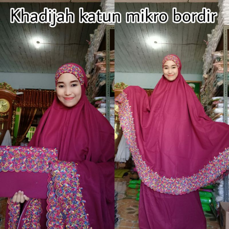 MUKENA SITI KHODIJAH KHADIJAH TERBARU 3 WARNA BORDIR PLUS TAS / MUKENA ATAS BAWAH BORDIR / MUKENAH P