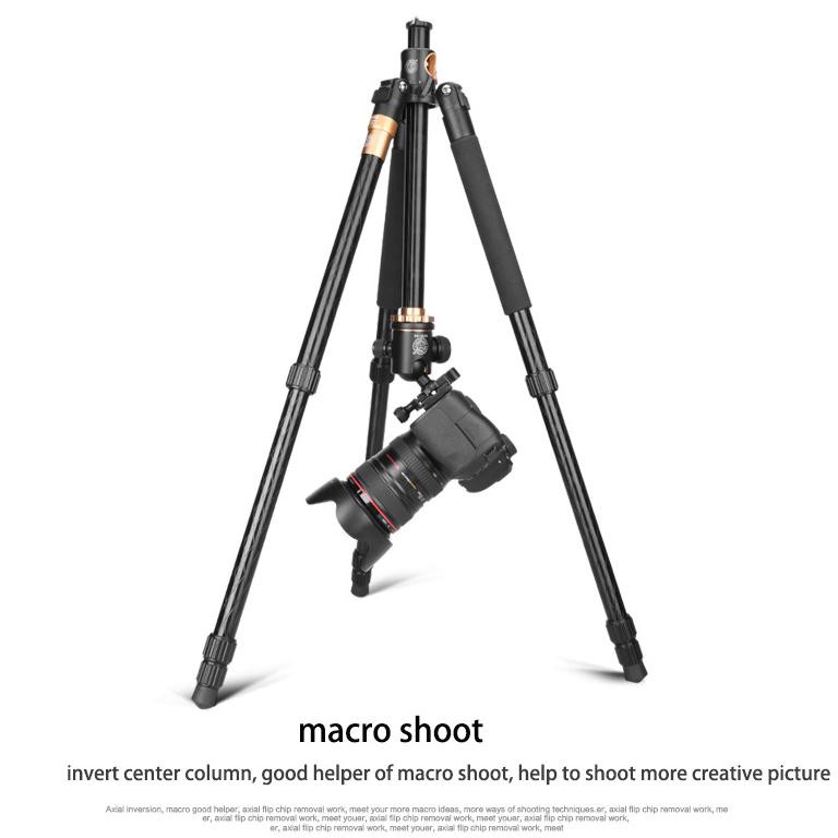 Multifunction Professional DSLR Horizontal Center Tripod + Monopod - Q999H - Black