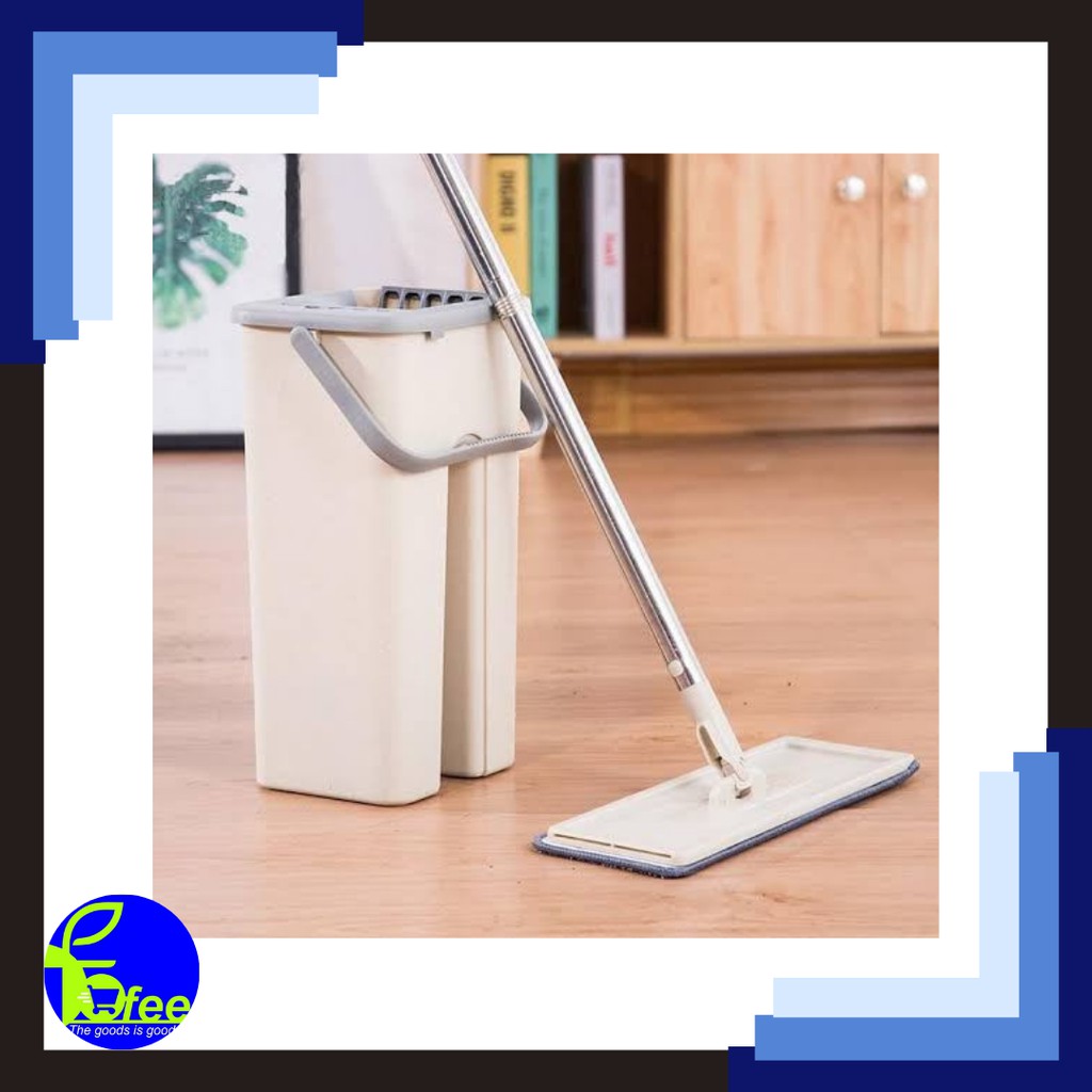 [IMPORT] - Scratch Mop Alat Pel Lantai 2 Sisi Material Stainless Steel + ABS + Kain Microfiber