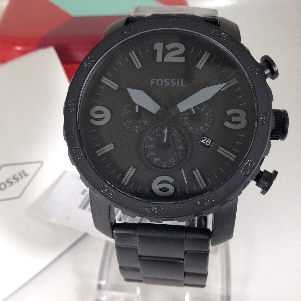 Jam Tangan Pria F055il JR1401 Black steel 50mm Original