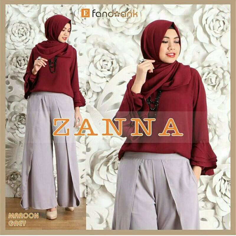 DeltaRA Zanna Set Maroon Busana Muslim Setelan Hijab Terbaru Gamis Terbaru