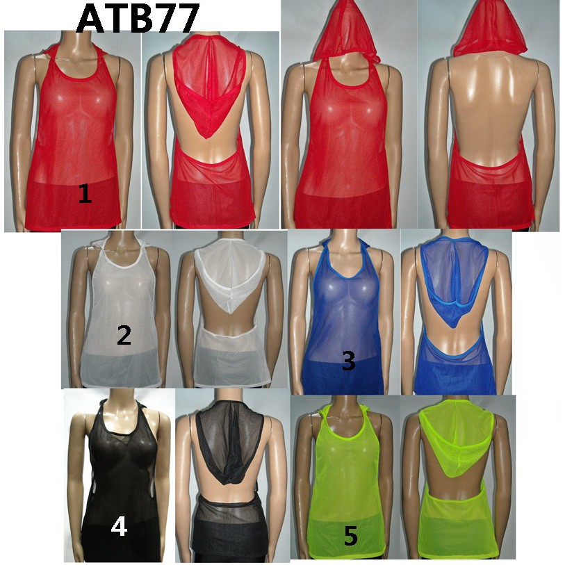 Outer Hoodie bahan jala/ jaring untuk senam zumba yoga gym kode ATB77