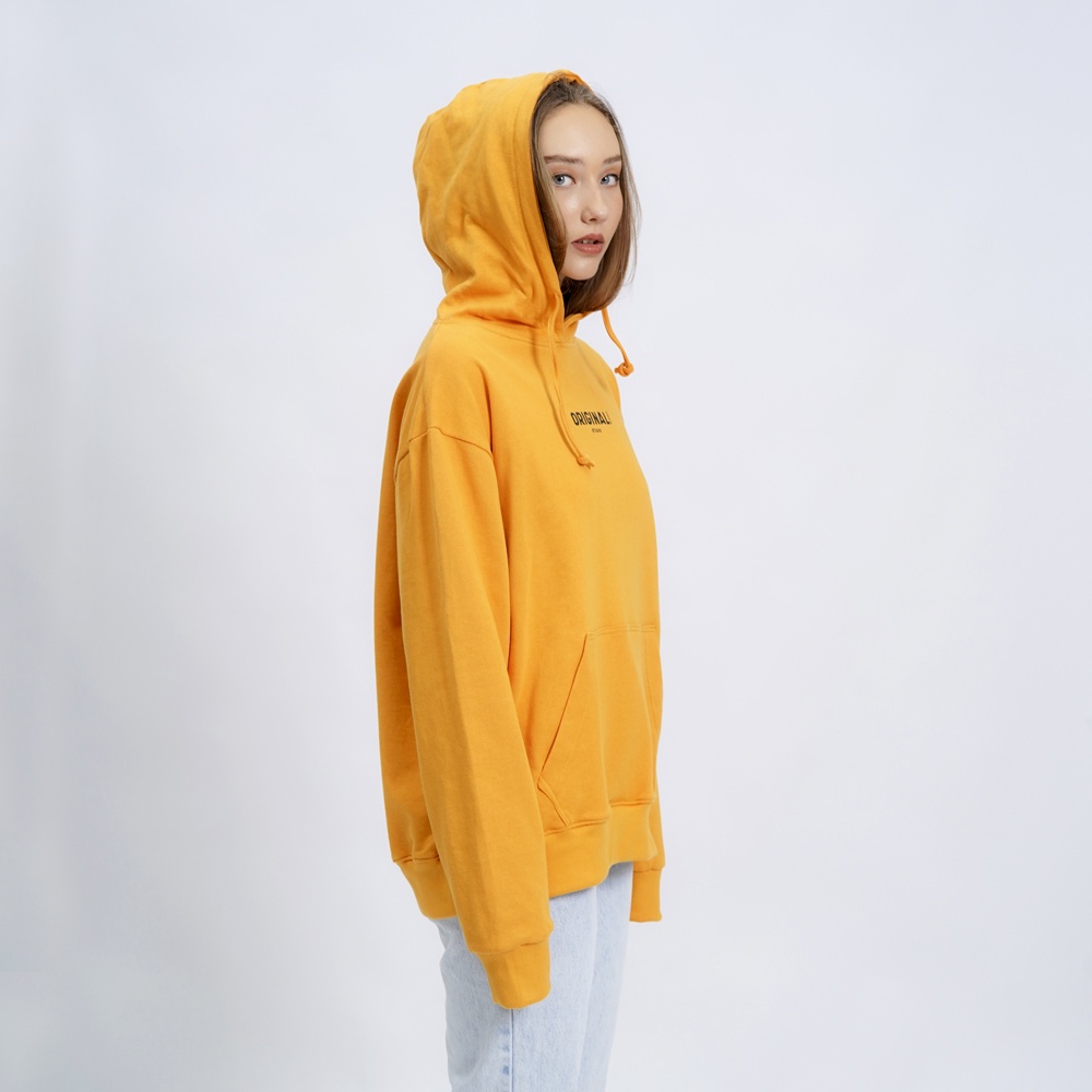AMR ORIGINAL - 015 ORI LOGO MUSTARD - HOODIE WANITA PRIA UNISEX OVERSIZE CASUAL-2