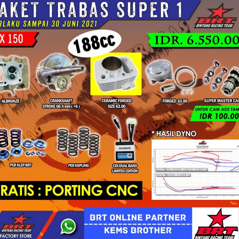 PAKET BRT KLX 150 TRABAS SUPER 1