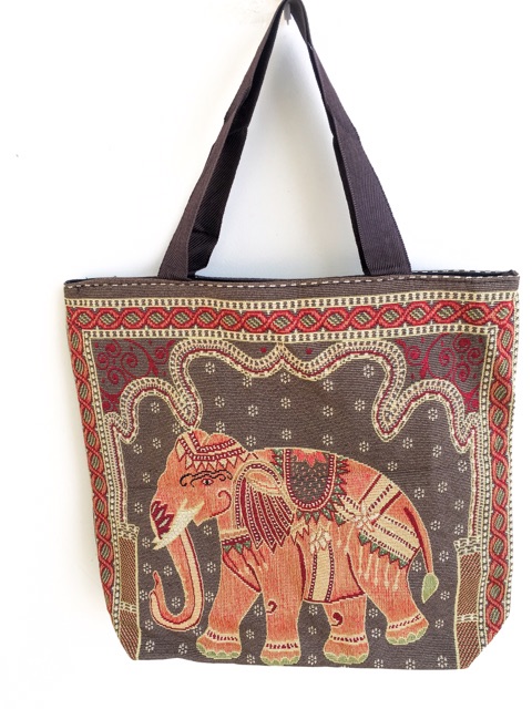 Tas Totebag kanvas thailand jinjing besar import elephant B series